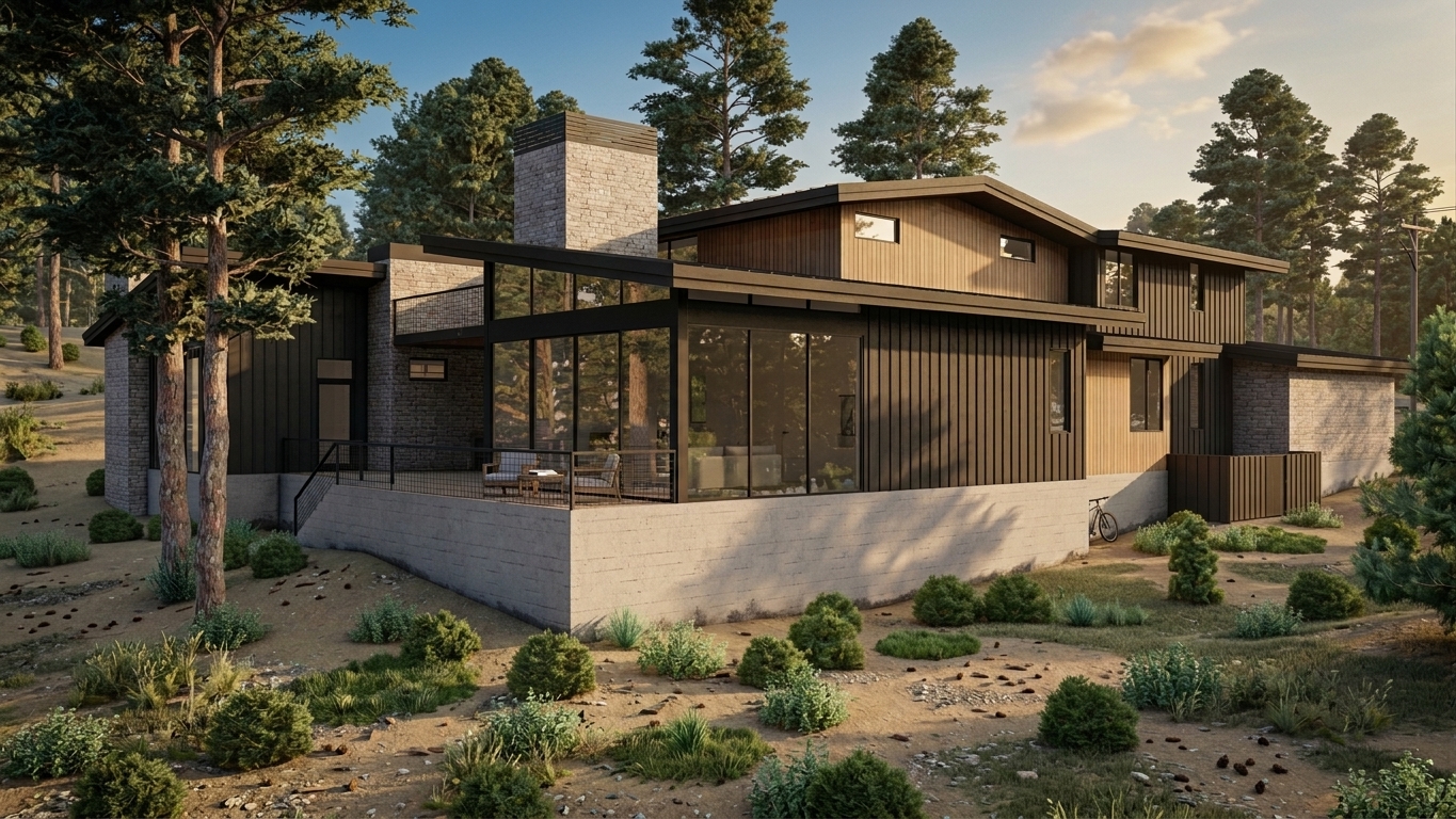 Rear elevation with deck