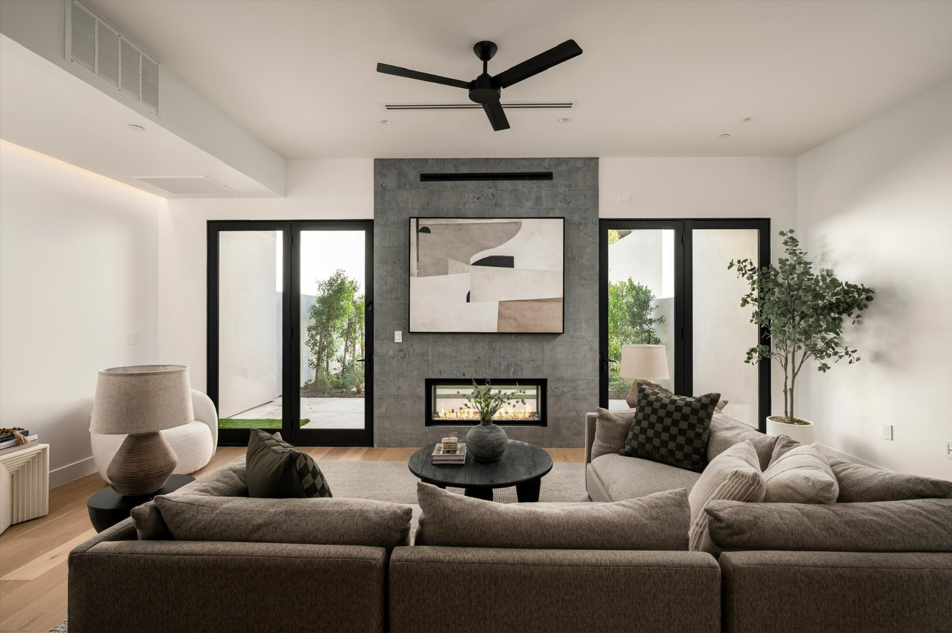 Living room fireplace