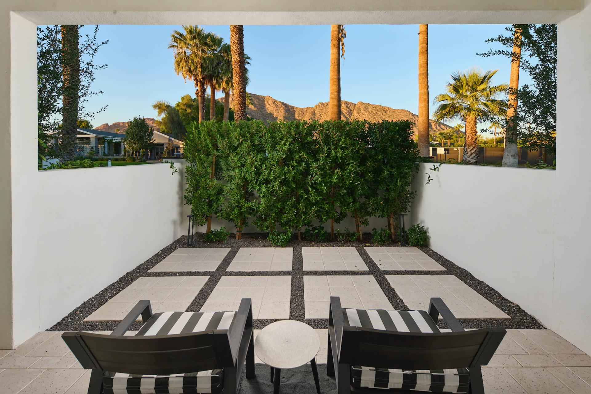 Private courtyard with garden seating
