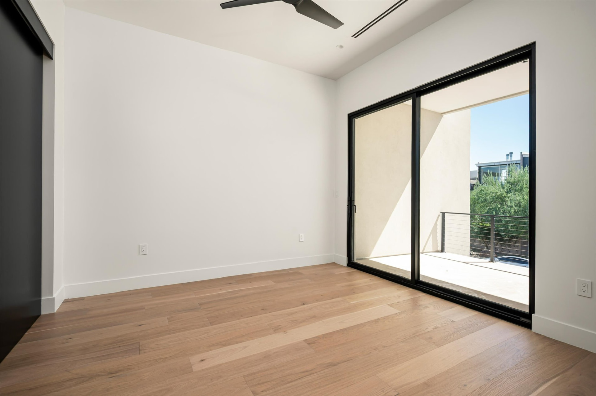 Bedroom with balcony doors