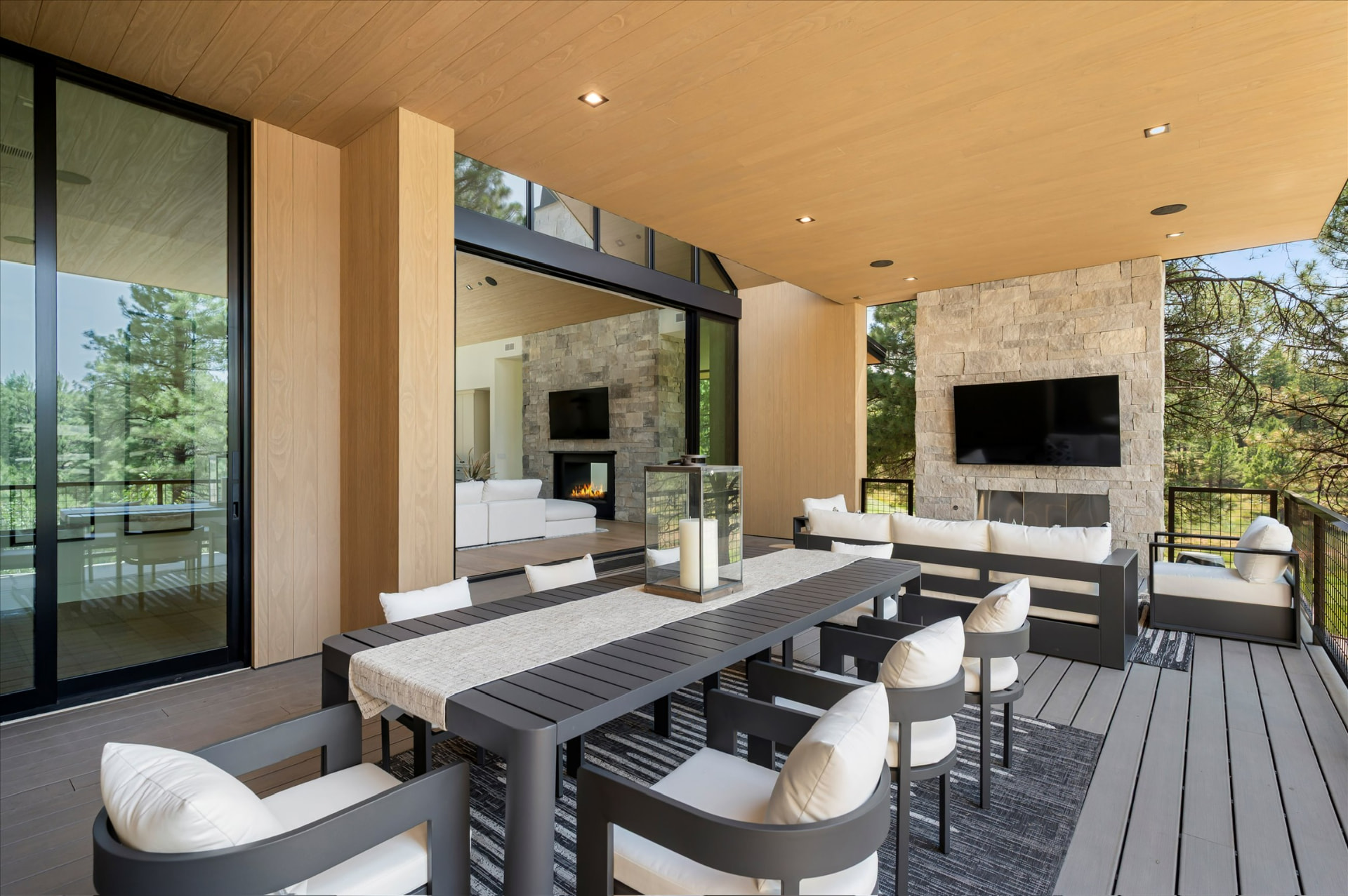 Outdoor dining and living room off the great room