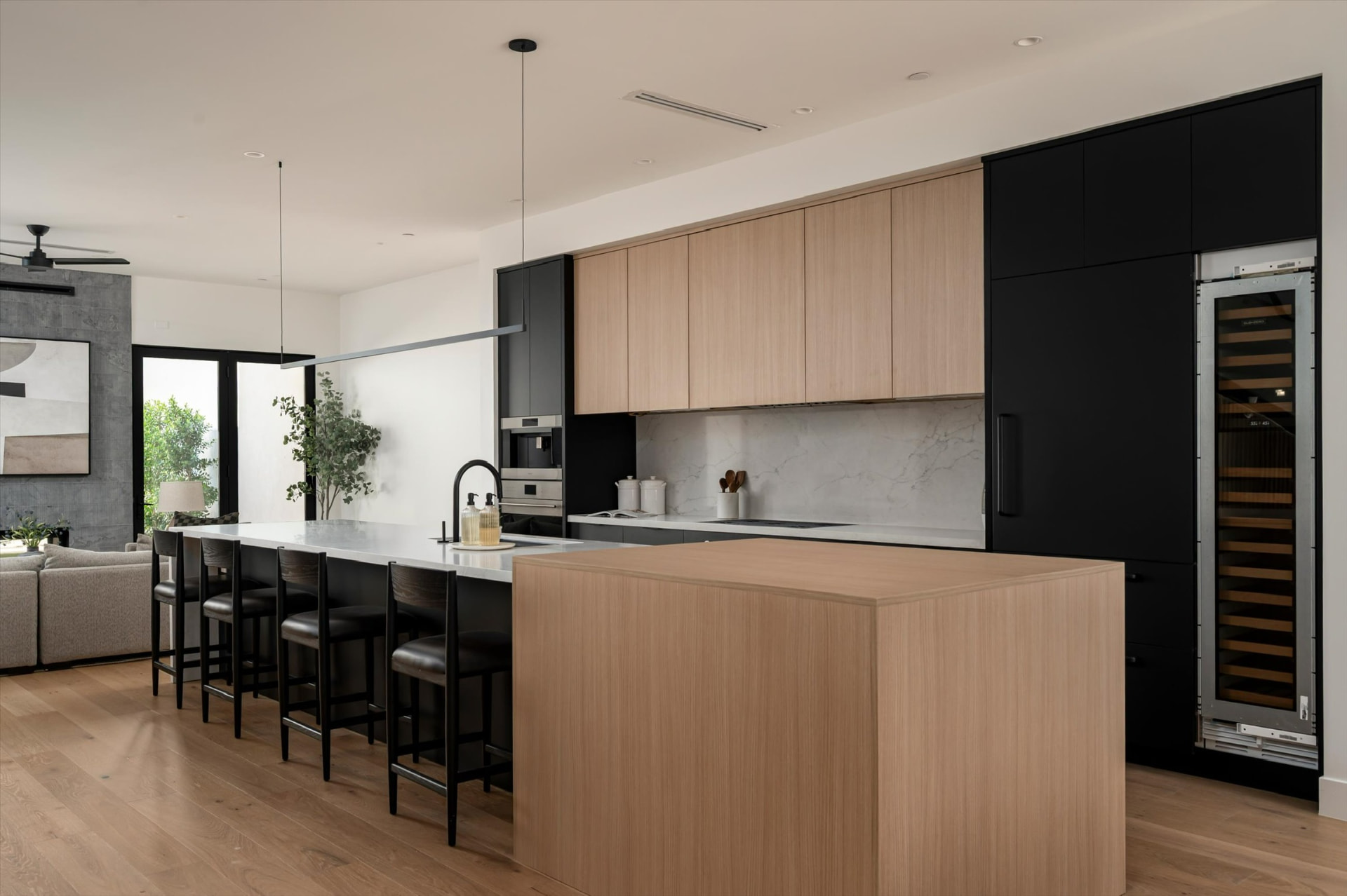 Kitchen island and wine bar