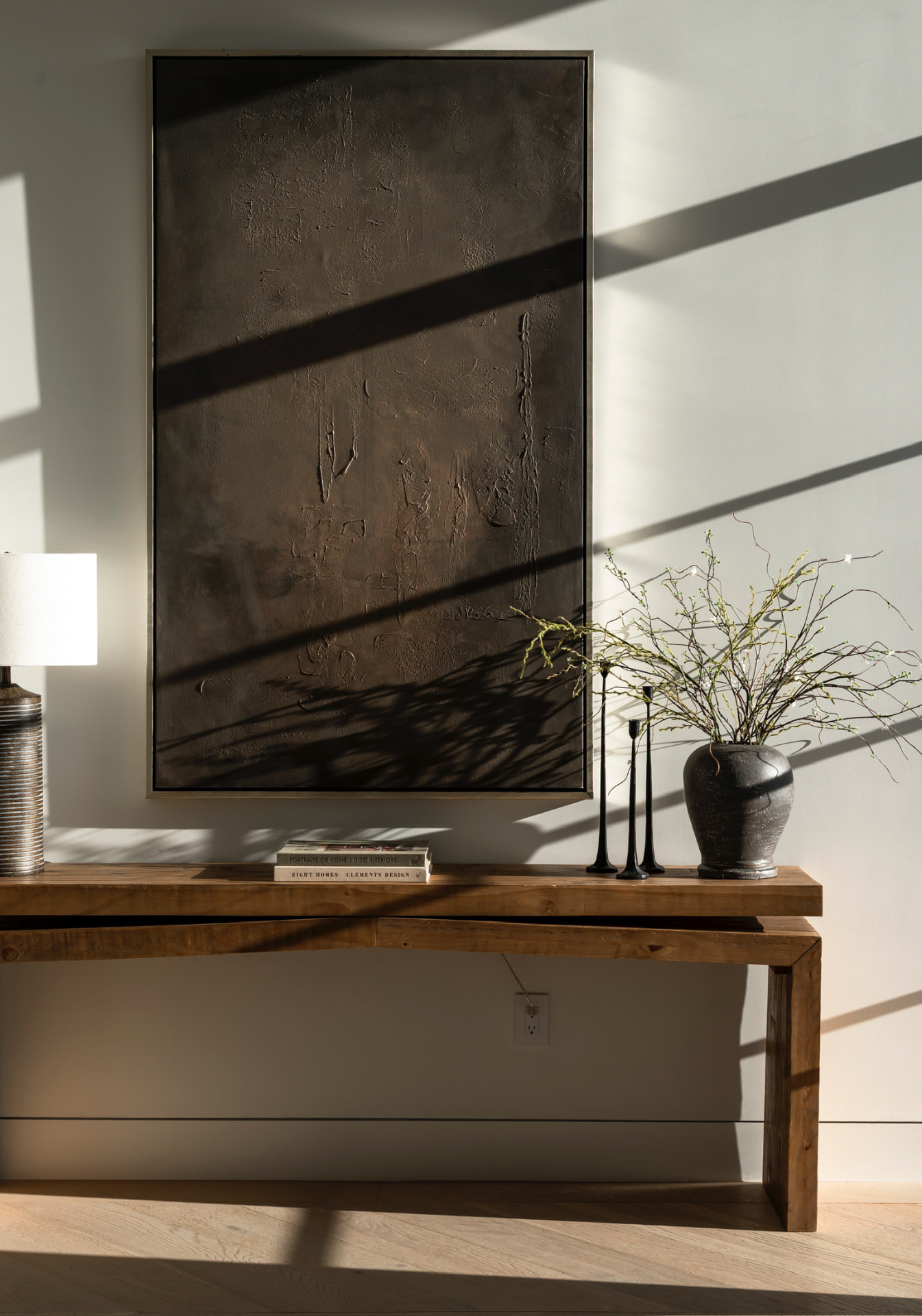 Console table and artwork