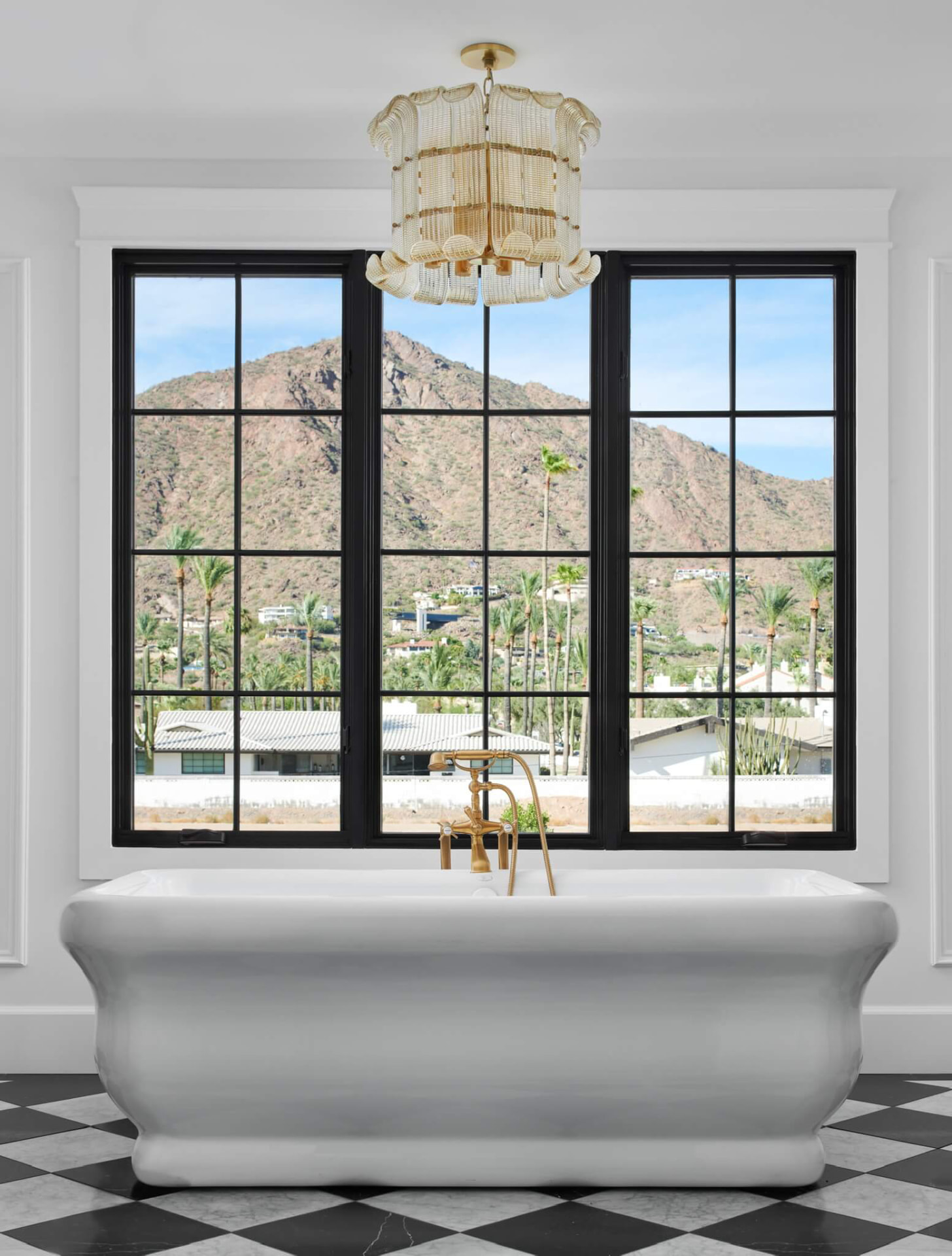 Primary bath with mountain views