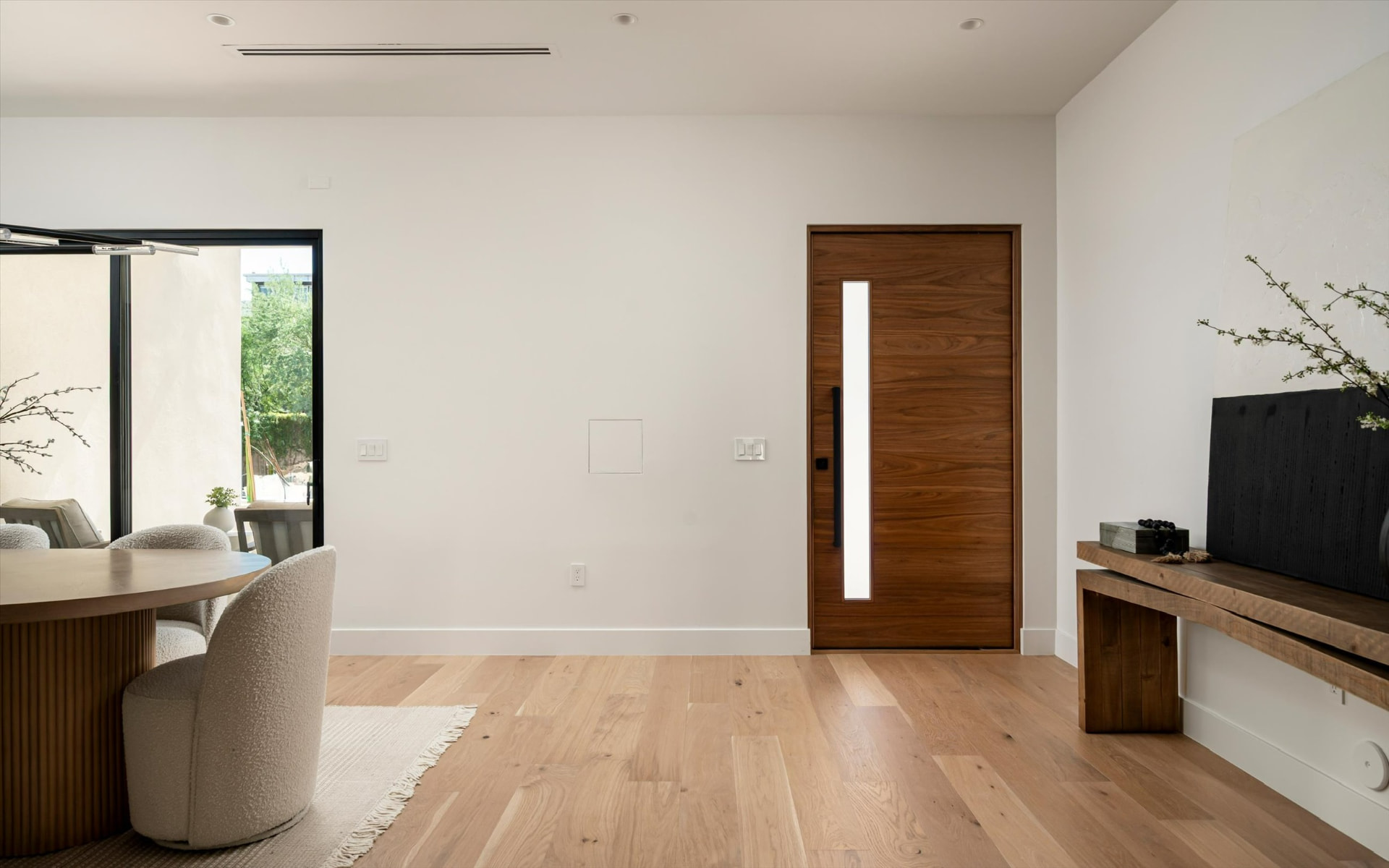 Front entry and dining room