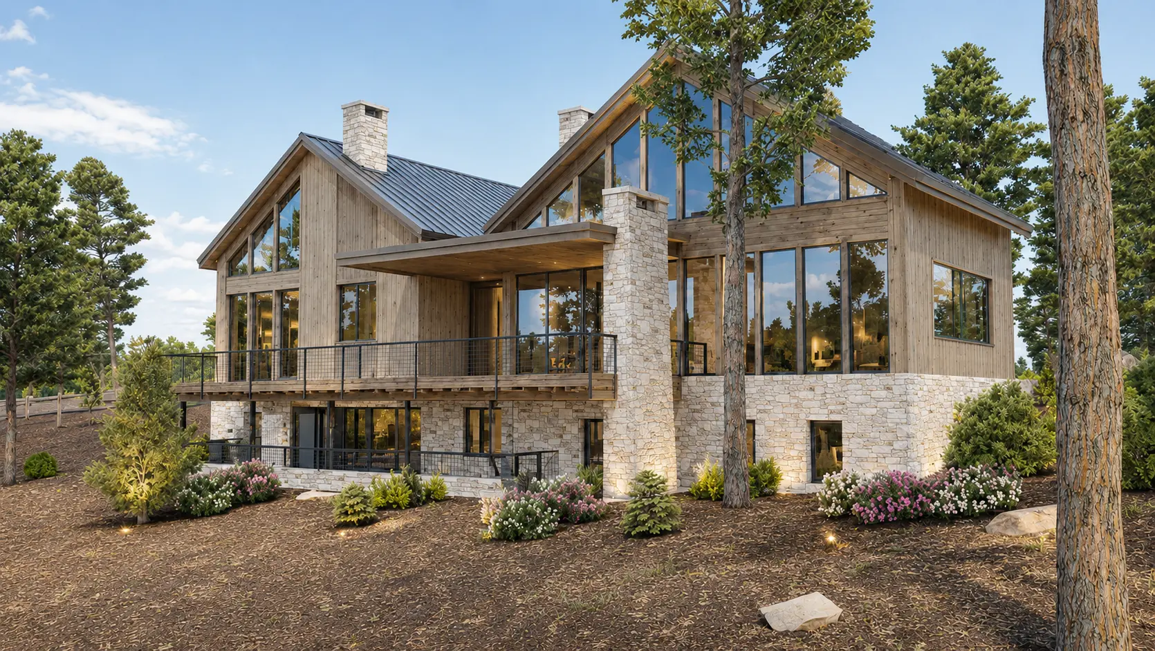 Rear elevation in daylight