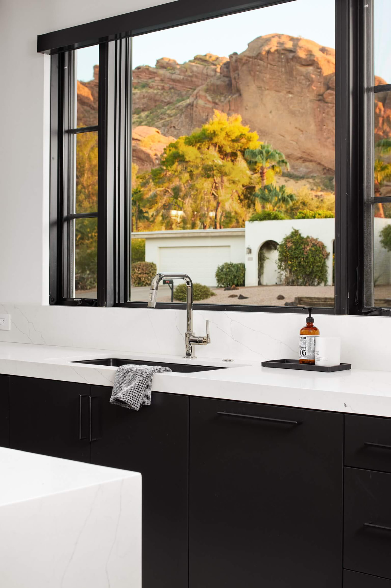 Kitchen sink with Camelback views