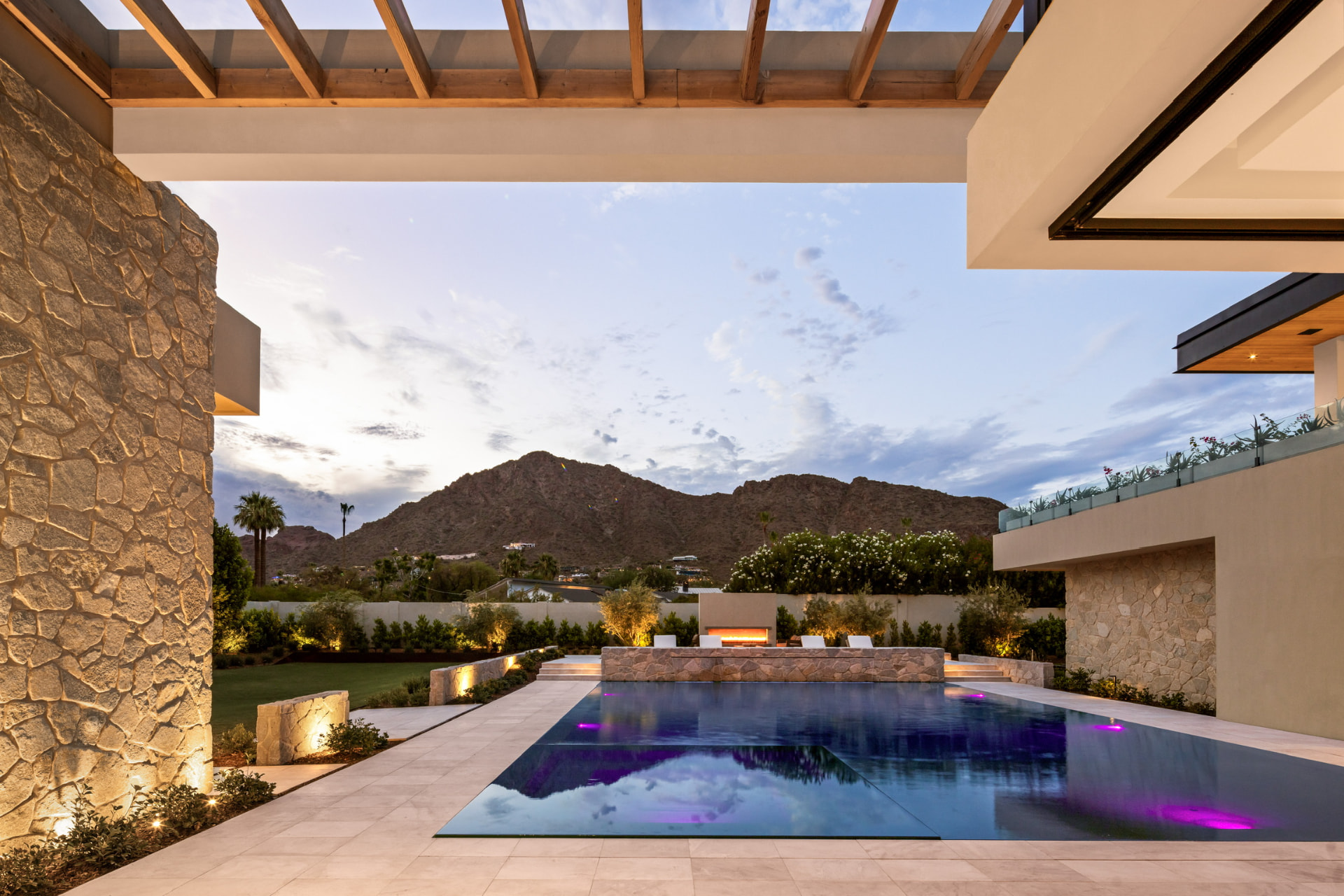 Pool terrace with Camelback Mountain views
