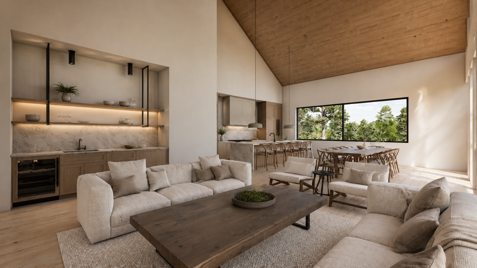 Living room bar and breakfast area